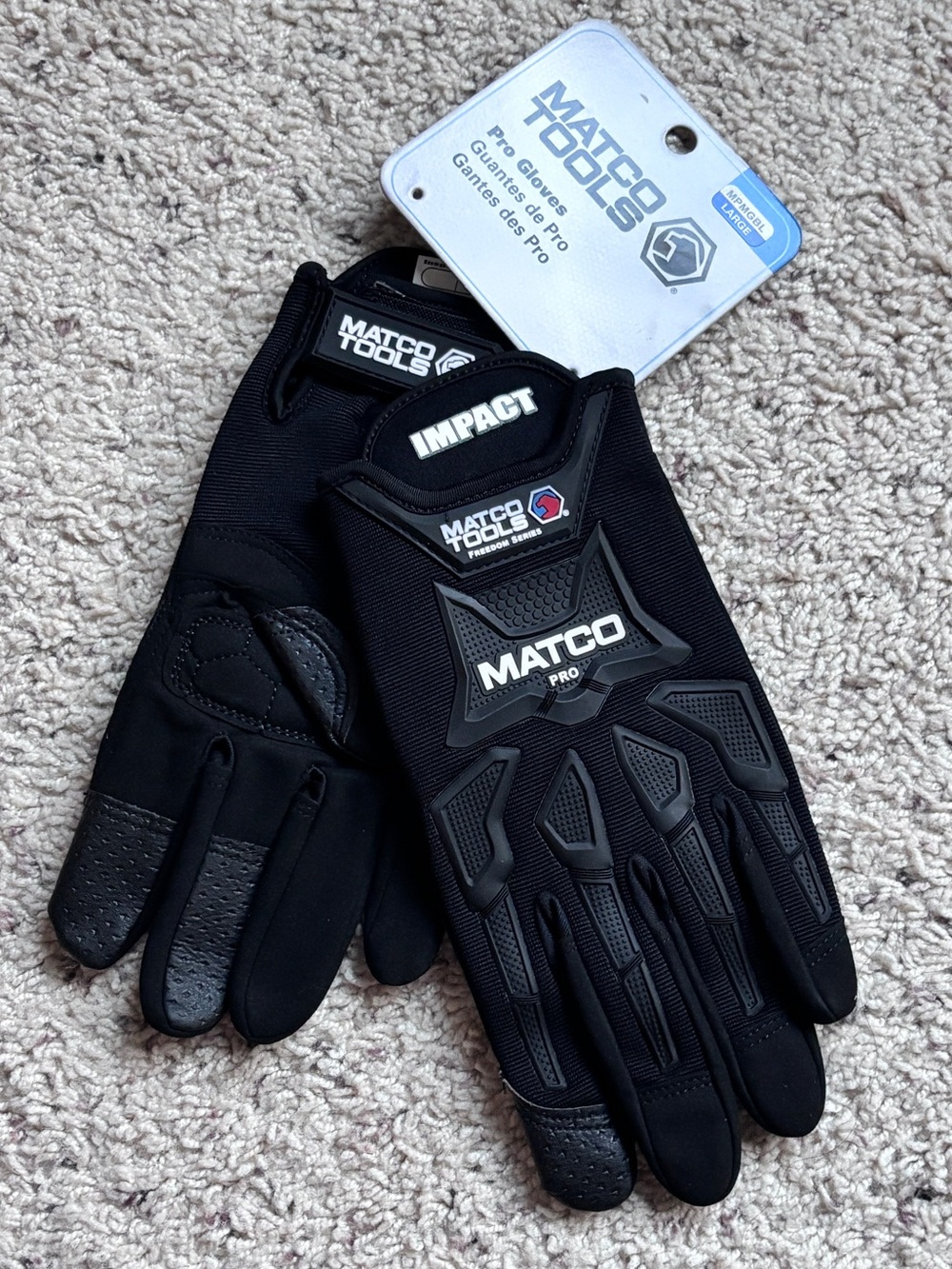Matco Tools Black Impact Pro Men's Work Gloves size large